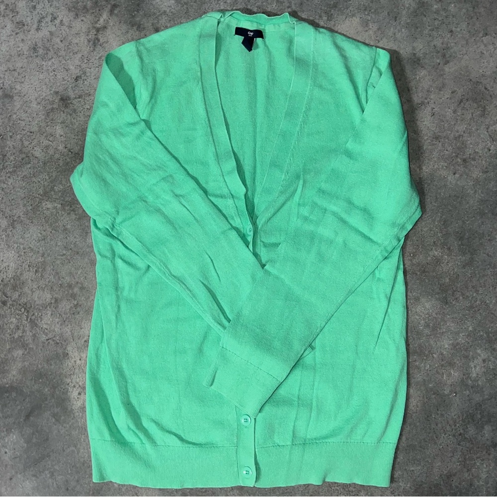 GAP Mint Green V-Neck Button Cardigan